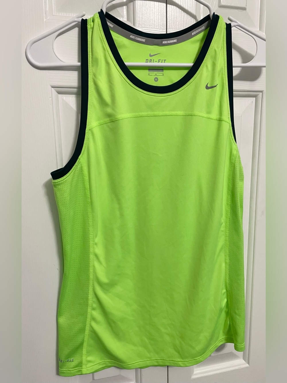 Nike Bright Neon Green Dri-FIT Tank Top with Navy Trim